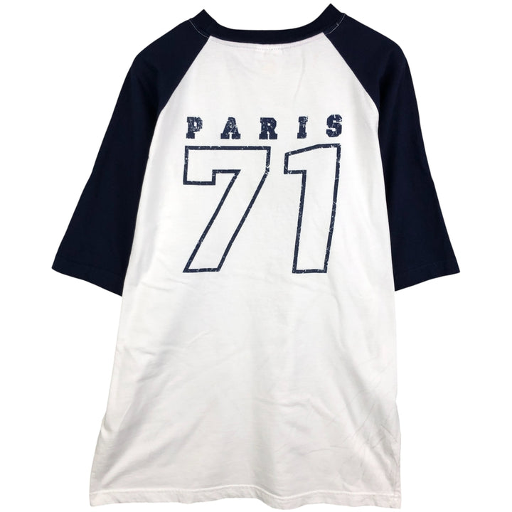 HARD ROCK CAFE Advertising 3/4 Sleeve Raglan T-Shirt, Men's Size L cotton white type Vintage Second Hand