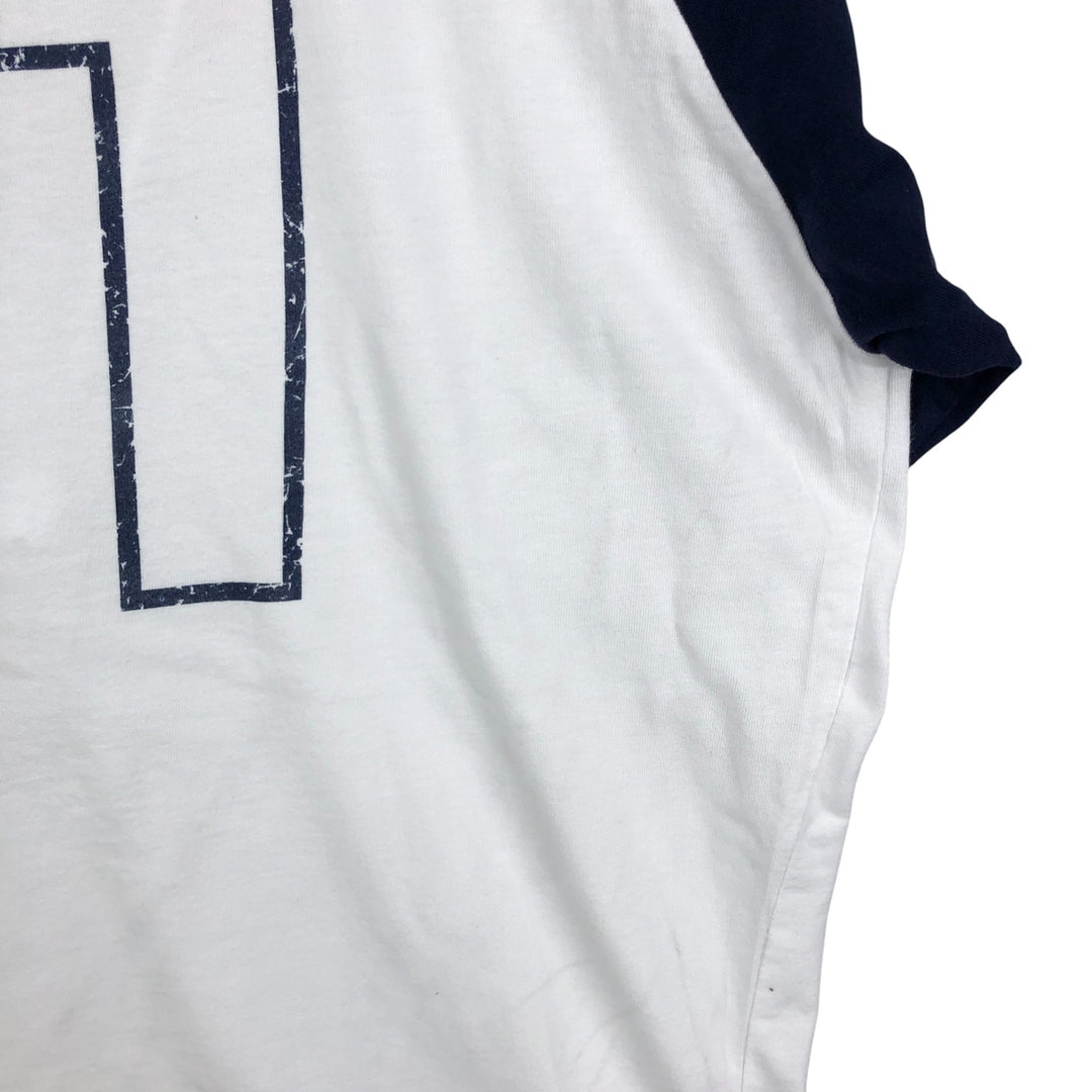 HARD ROCK CAFE Advertising 3/4 Sleeve Raglan T-Shirt, Men's Size L cotton white type Vintage Second Hand