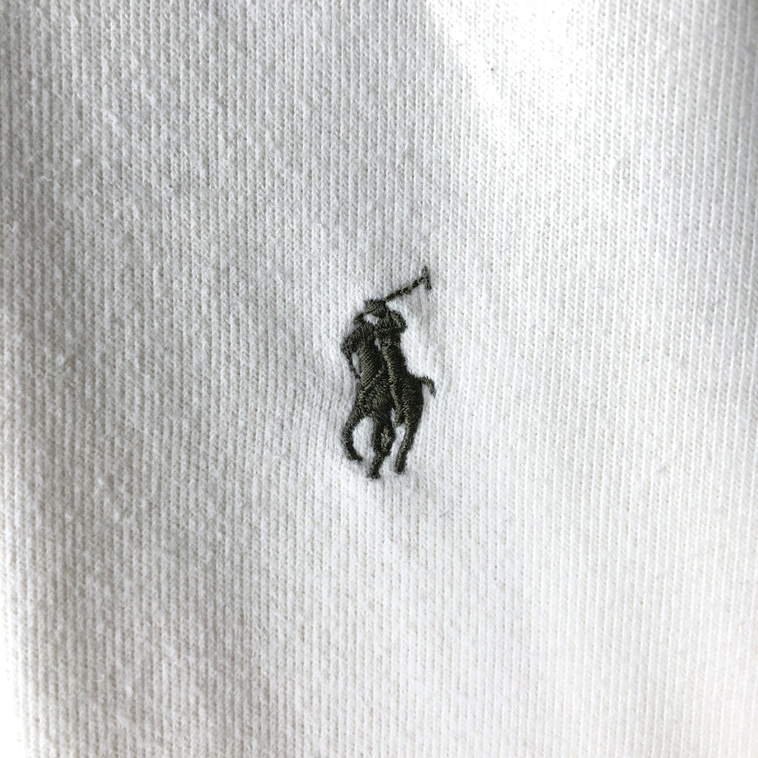 Ralph Lauren POLO by Ralph Lauren Half-button sweatshirt, men's XXL size cotton ivory Vintage Second Hand