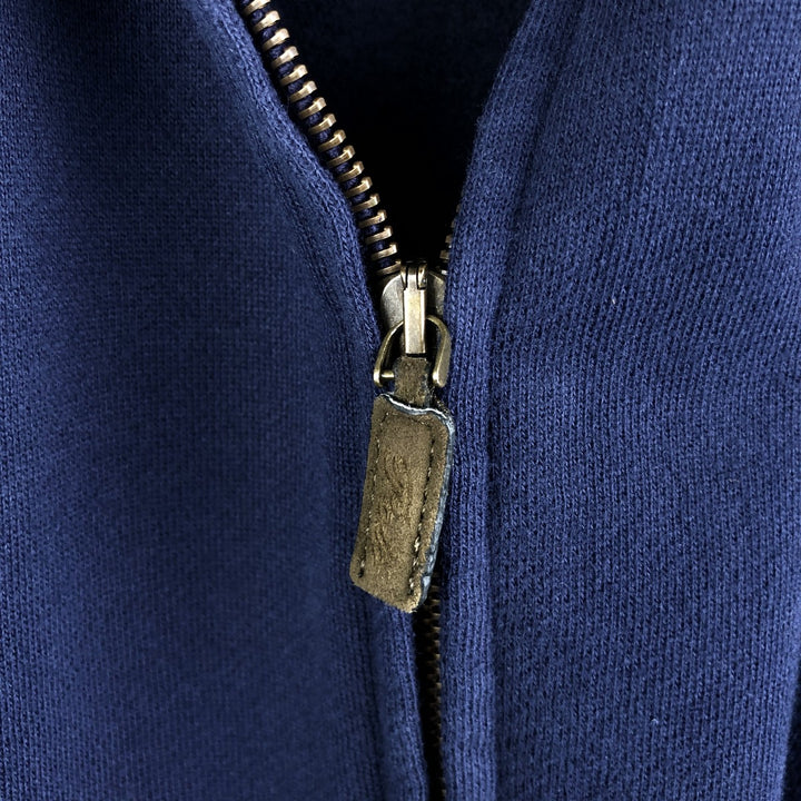 Ralph Lauren POLO by Ralph Lauren full zip sweatshirt, men's XL size cotton navy blue type Vintage Second Hand
