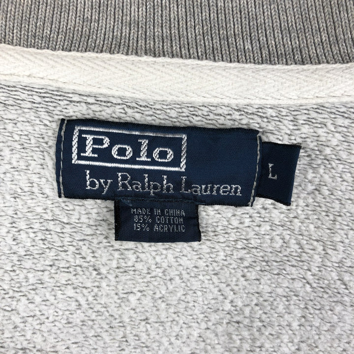 Ralph Lauren POLO by Ralph Lauren full zip sweatshirt, men's size L cotton gray type Vintage Second Hand