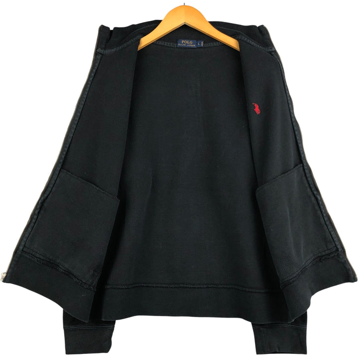 Ralph Lauren POLO RALPH LAUREN Full Zip Sweatshirt Trainer Men's L size cotton black type Vintage Second Hand