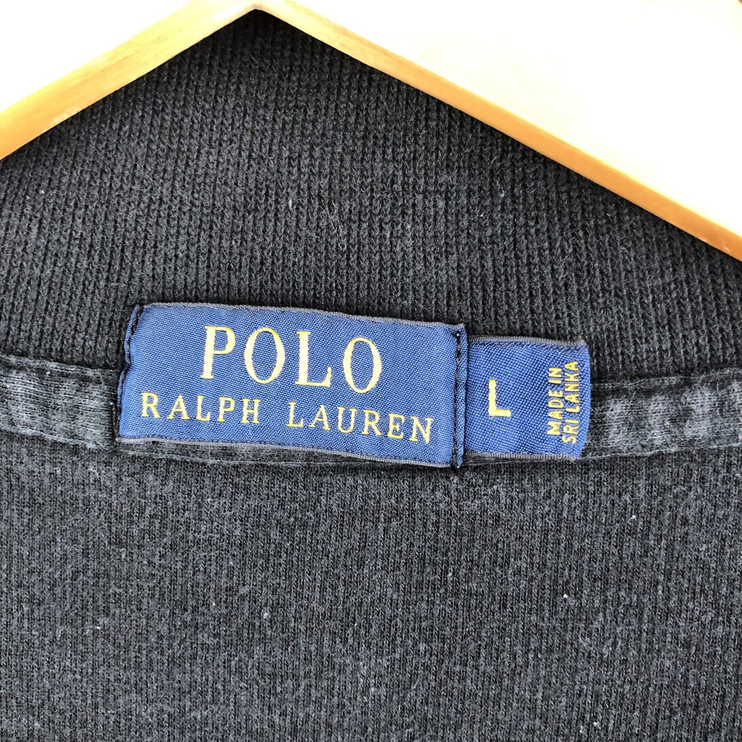 Ralph Lauren POLO RALPH LAUREN Full Zip Sweatshirt Trainer Men's L size cotton black type Vintage Second Hand