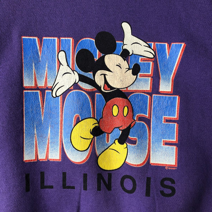90'S Velva Sheen Mickey Mouse character sweatshirt, Made in USA, Men's XL, Vintage cotton purple type Vintage Second Hand