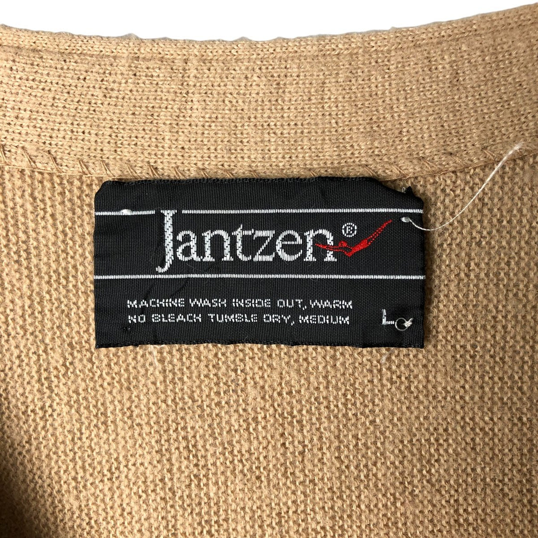 Jantzen acrylic knit cardigan, men's size L unclear Beige type Vintage Second Hand