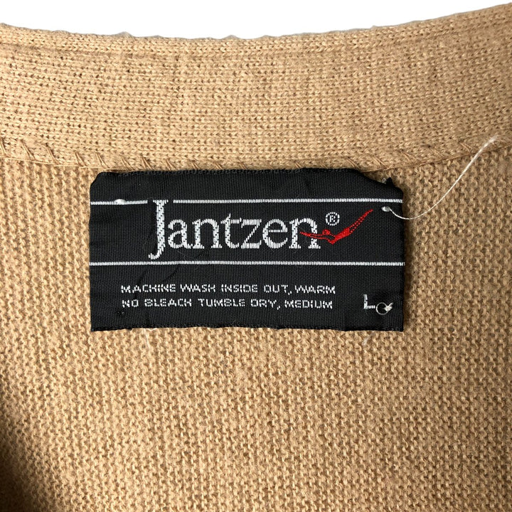 Jantzen acrylic knit cardigan, men's size L unclear Beige type Vintage Second Hand