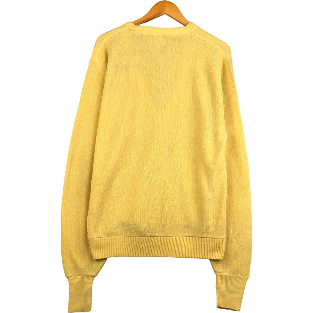 Puritan Acrylic Knit Cardigan, Made in USA, Men's XL unclear yellow type Vintage Second Hand