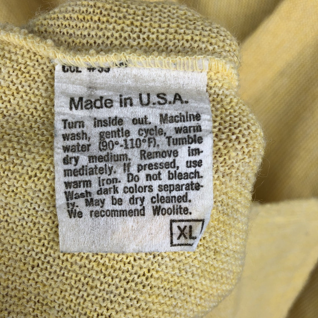 Puritan Acrylic Knit Cardigan, Made in USA, Men's XL unclear yellow type Vintage Second Hand