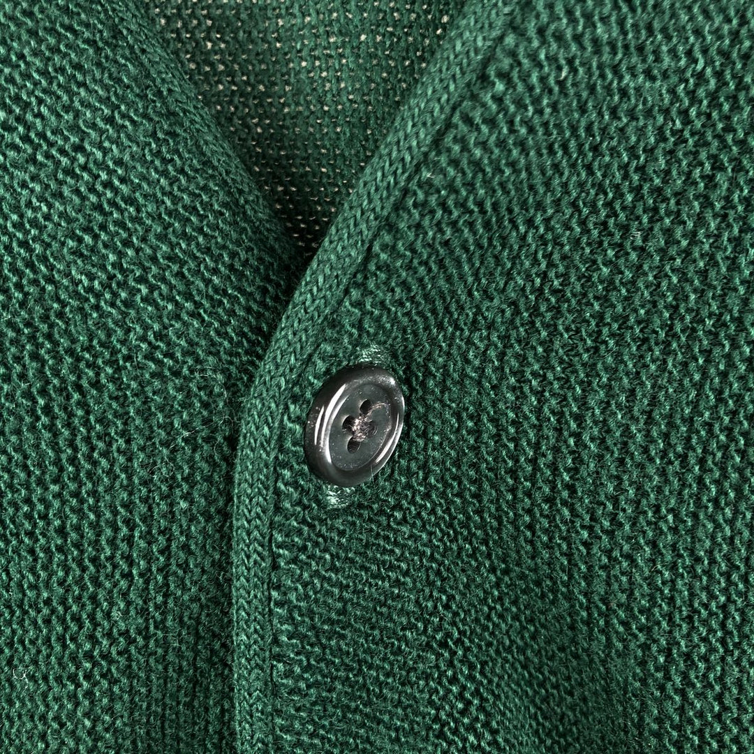 90'S IZOD acrylic knit cardigan, made in the USA, men's size L, vintage unclear Green type dark green Vintage Second Hand