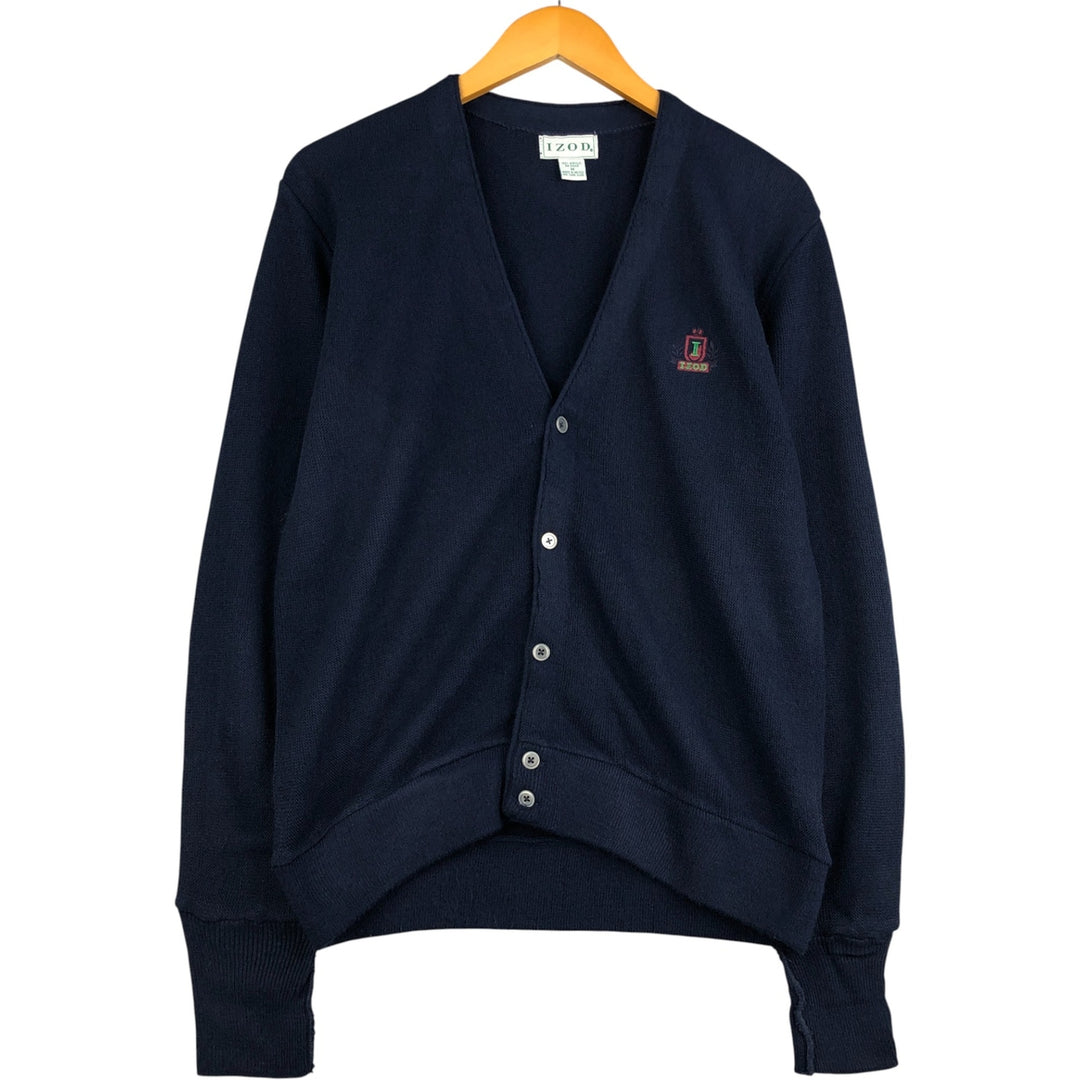 90'S IZOD acrylic knit cardigan, men's size M, vintage acrylic navy blue type Vintage Second Hand