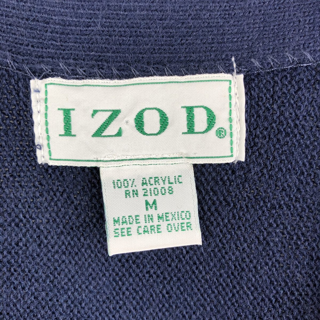 90'S IZOD acrylic knit cardigan, men's size M, vintage acrylic navy blue type Vintage Second Hand