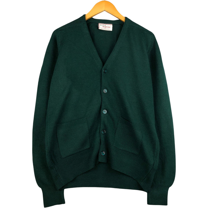 Vintage 1970'S McGREGOR Bristol acrylic knit cardigan, men's size XL acrylic Green type dark green Vintage Second Hand