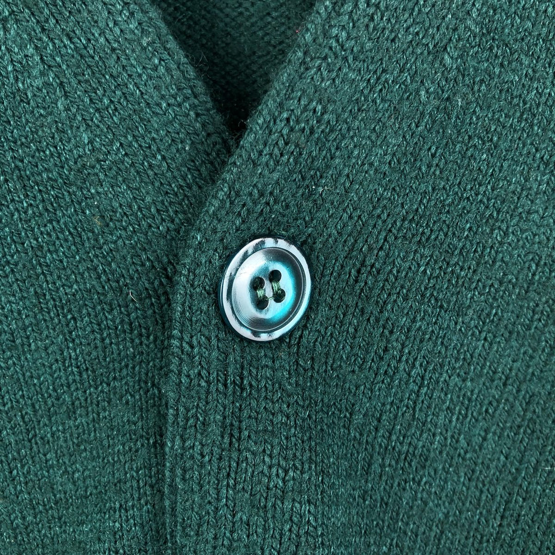 Vintage 1970'S McGREGOR Bristol acrylic knit cardigan, men's size XL acrylic Green type dark green Vintage Second Hand