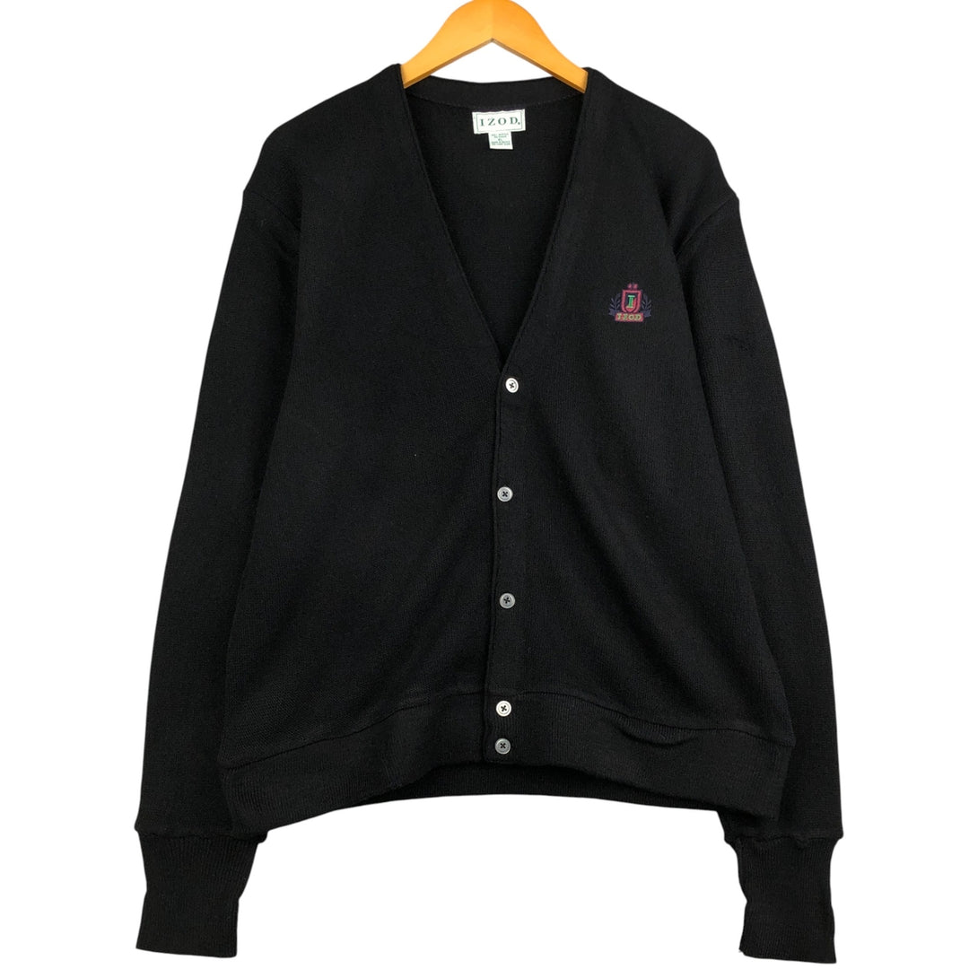 90'S IZOD acrylic knit cardigan, men's size XL, vintage acrylic black type Vintage Second Hand