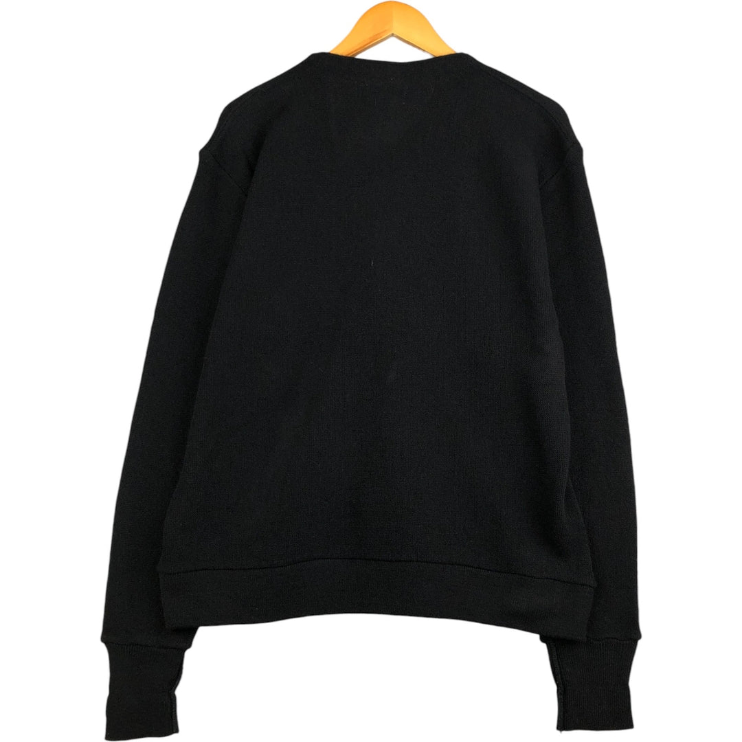 90'S IZOD acrylic knit cardigan, men's size XL, vintage acrylic black type Vintage Second Hand