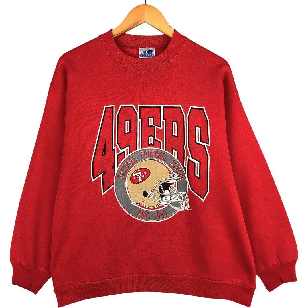 Vintage 90'S NFL San Francisco 49ers logo sweatshirt, made in the USA, size L, men's cotton red type Vintage Second Hand