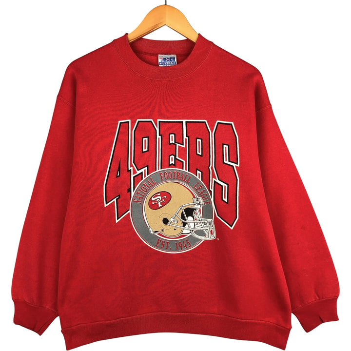 Vintage 90'S NFL San Francisco 49ers logo sweatshirt, made in the USA, size L, men's cotton red type Vintage Second Hand