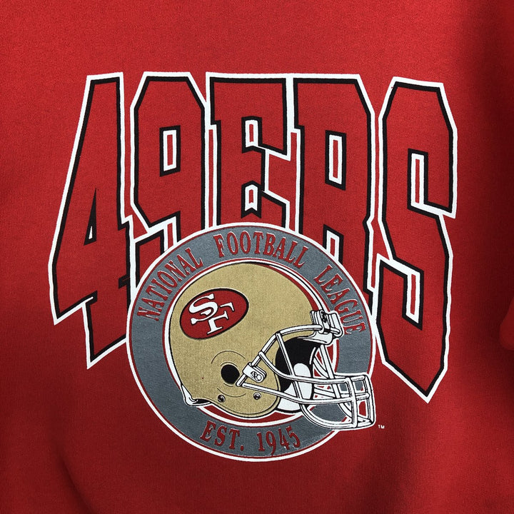 Vintage 90'S NFL San Francisco 49ers logo sweatshirt, made in the USA, size L, men's cotton red type Vintage Second Hand