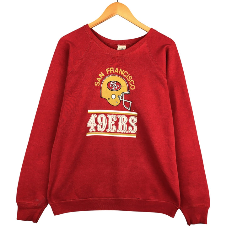 Vintage 1980'S Fruit of the Loom NFL Sanfrancisco 49ers logo sweatshirt, Made in USA, Men's XL cotton gray type Vintage Second Hand
