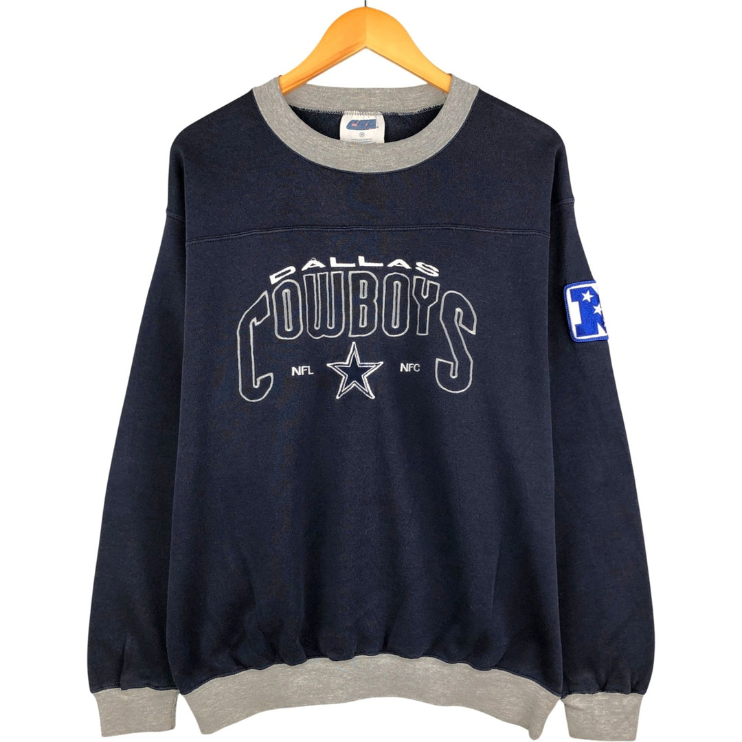 Vintage 90'S CSA NFL Dallas Cowboys Print Sweatshirt, Men's Size Medium cotton navy blue type Vintage Second Hand