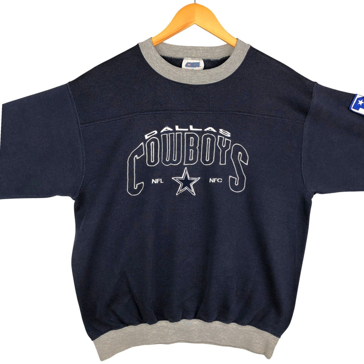 Vintage 90'S CSA NFL Dallas Cowboys Print Sweatshirt, Men's Size Medium cotton navy blue type Vintage Second Hand