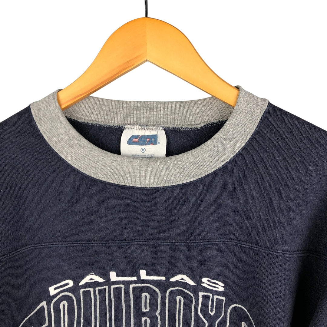 Vintage 90'S CSA NFL Dallas Cowboys Print Sweatshirt, Men's Size Medium cotton navy blue type Vintage Second Hand
