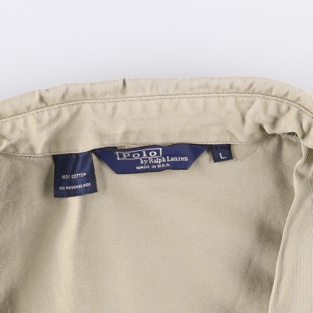 90'S Polo by Ralph Lauren swing top sports jacket, made in the USA, men's size L, vintage cotton Beige type Vintage Second Hand