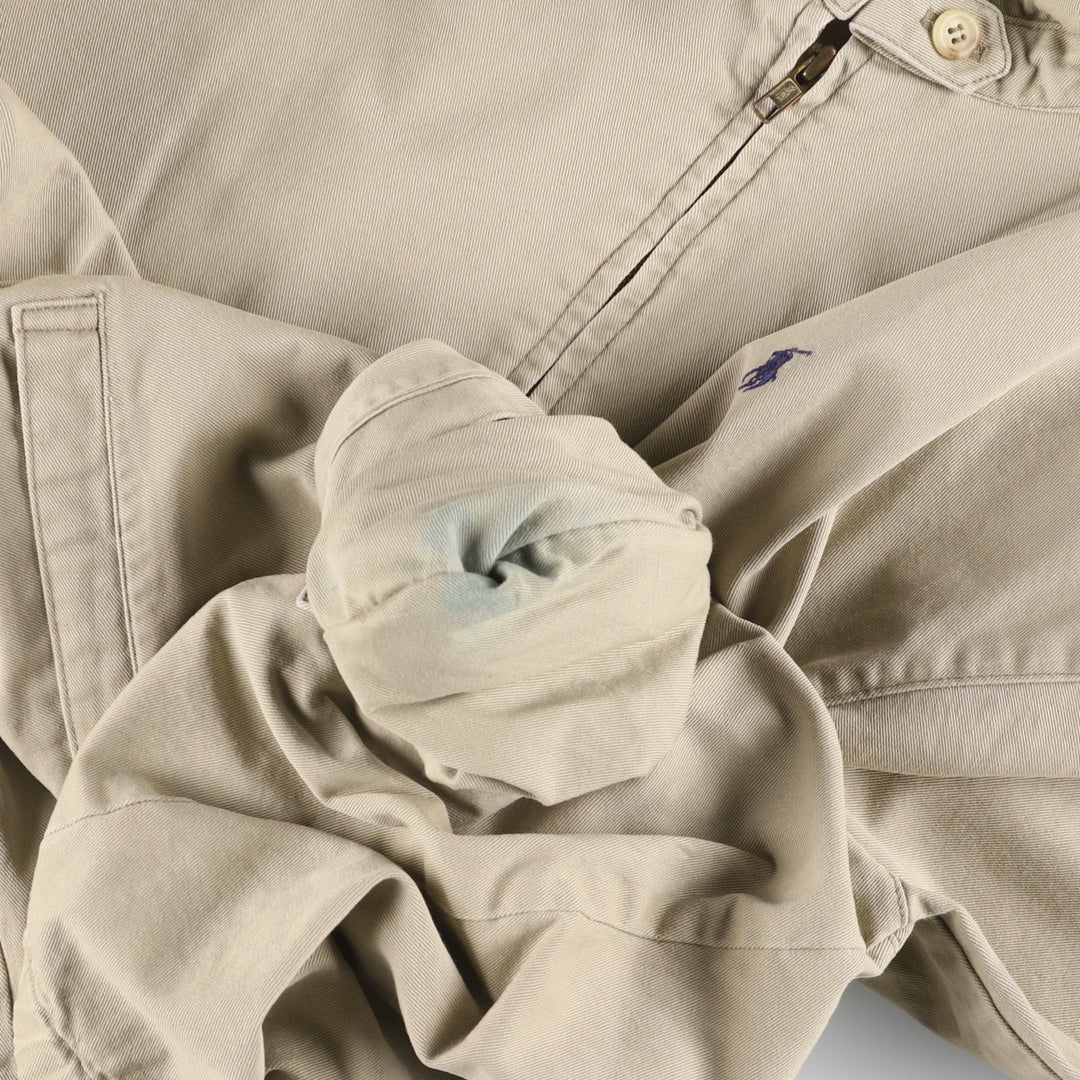 90'S Polo by Ralph Lauren swing top sports jacket, made in the USA, men's size L, vintage cotton Beige type Vintage Second Hand