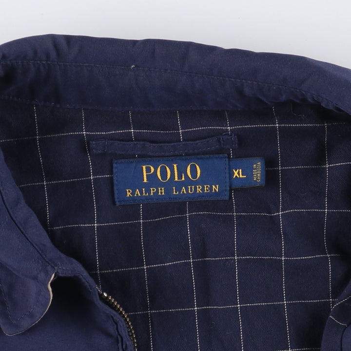 Ralph Lauren POLO RALPH LAUREN Swing Top Sports Jacket Men's XL polyester navy blue type Vintage Second Hand