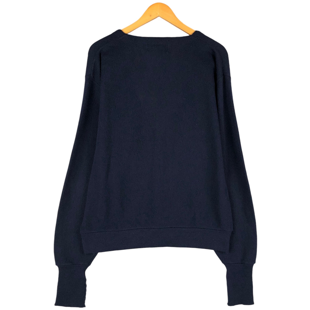 Vintage 1980'S KNIGHTS BRIDGE acrylic knit cardigan, made in the USA, men's size XL acrylic navy blue type Vintage Second Hand