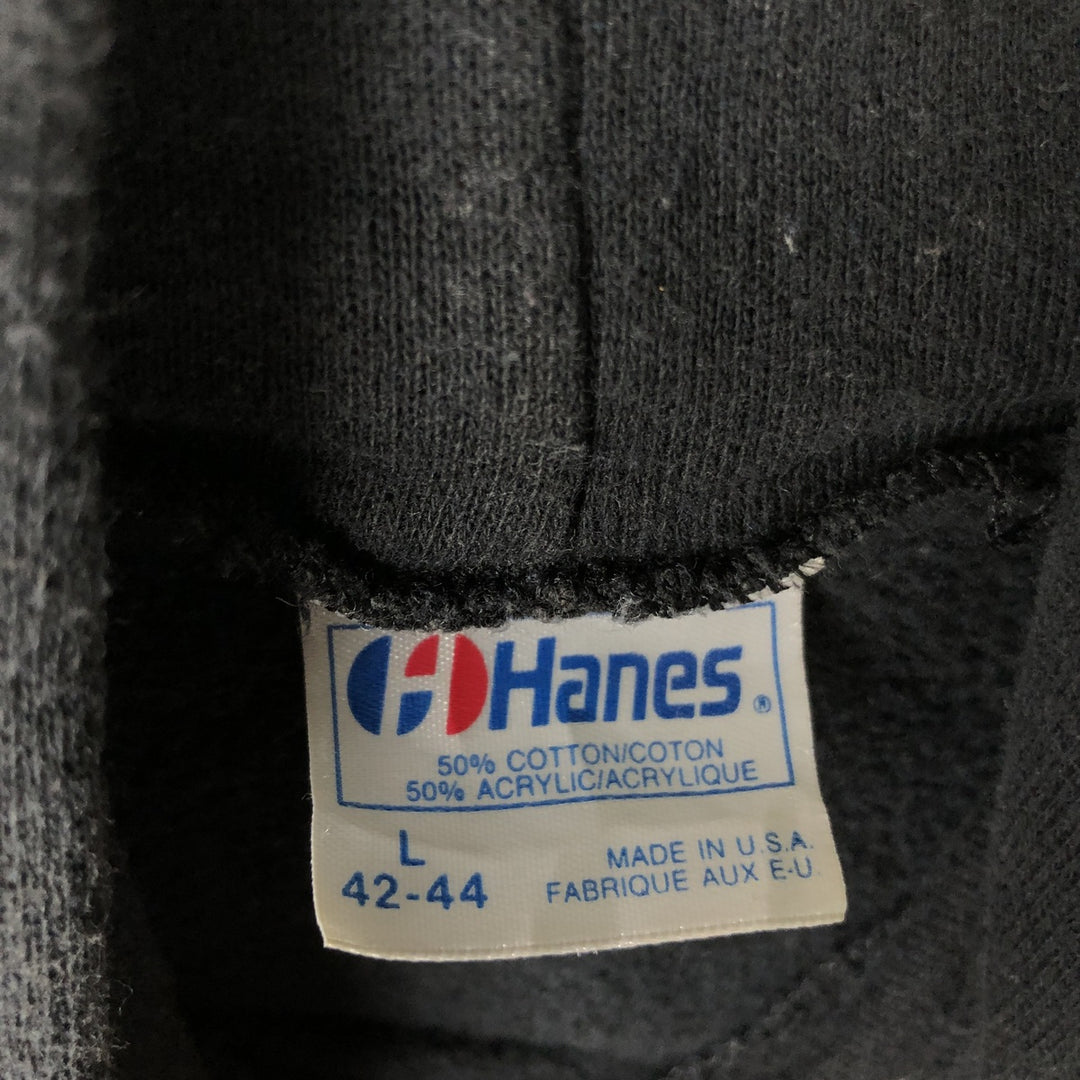 Vintage 1980'S Hanes Blue Tag College Pullover Hoodie, Made in USA, Men's Size L cotton black type Vintage Second Hand