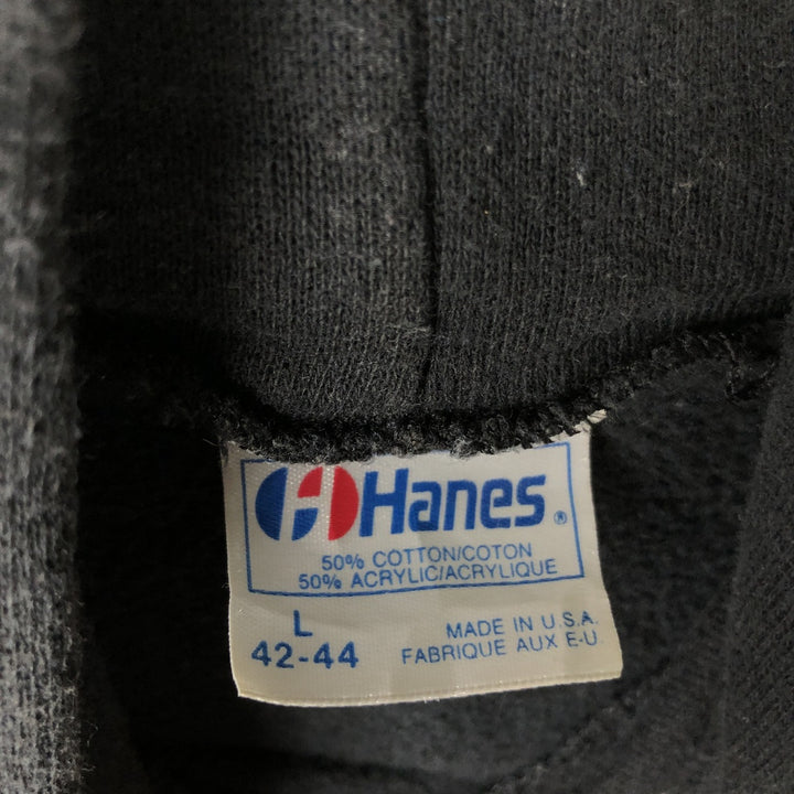 Vintage 1980'S Hanes Blue Tag College Pullover Hoodie, Made in USA, Men's Size L cotton black type Vintage Second Hand