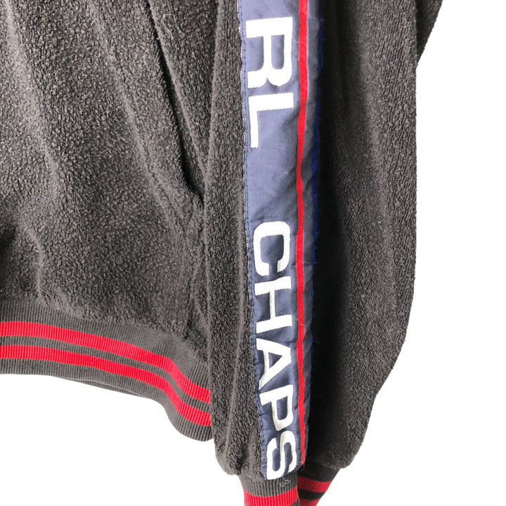 Ralph Lauren CHAPS terry fabric sweatshirt pullover hoodie, men's size S cotton black type Vintage Second Hand
