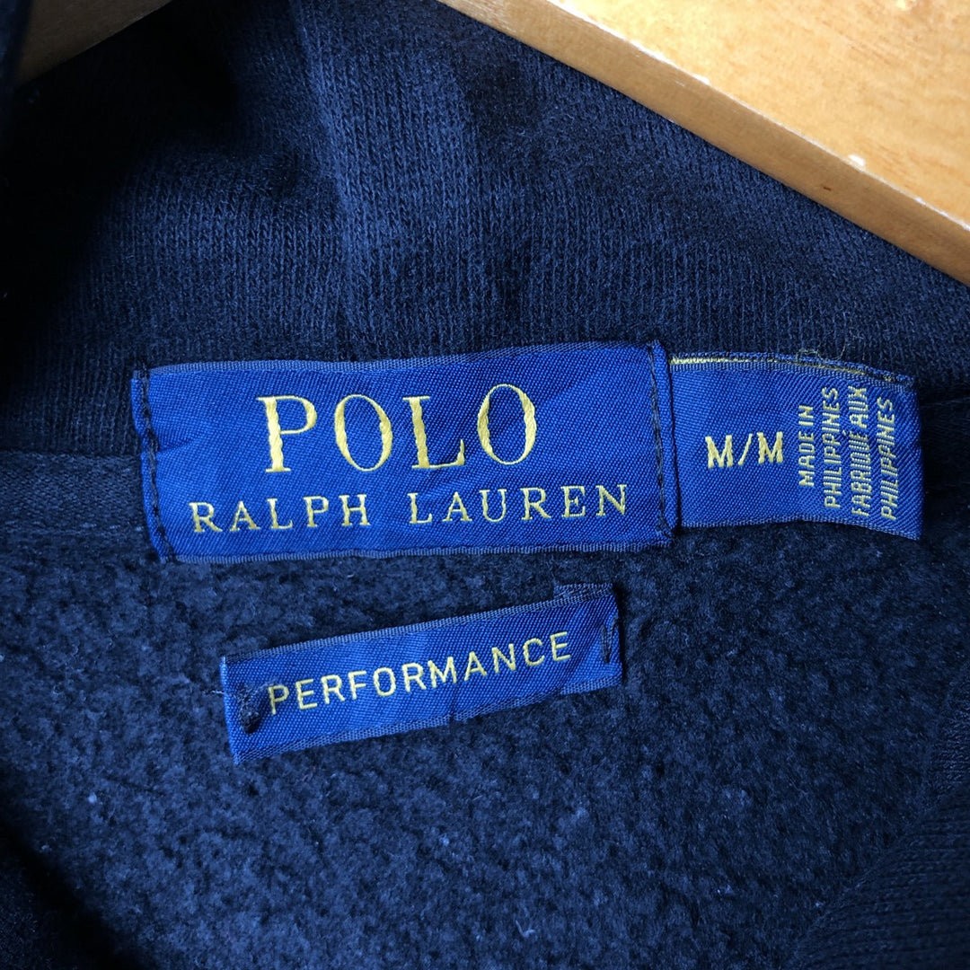 Ralph Lauren POLO RALPH LAUREN PERFORMANCE sweatshirt pullover hoodie, men's size M unclear black type Vintage Second Hand