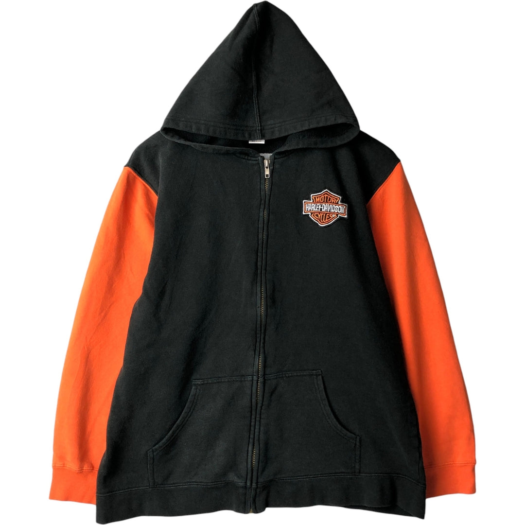 Harley-Davidson Two-Tone Full-Zip Hoodie, Men's XL cotton black type Vintage Second Hand