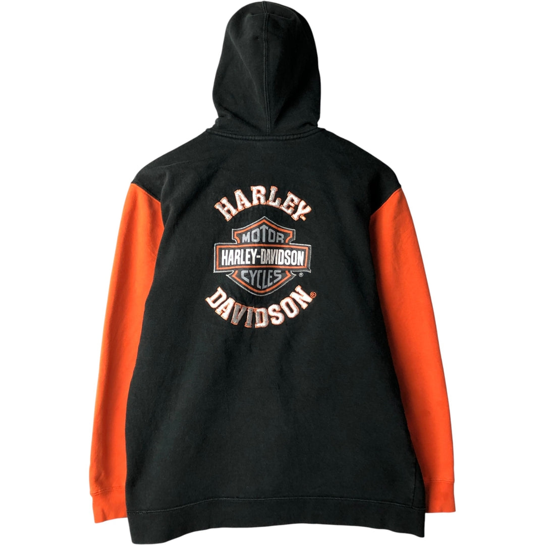 Harley-Davidson Two-Tone Full-Zip Hoodie, Men's XL cotton black type Vintage Second Hand