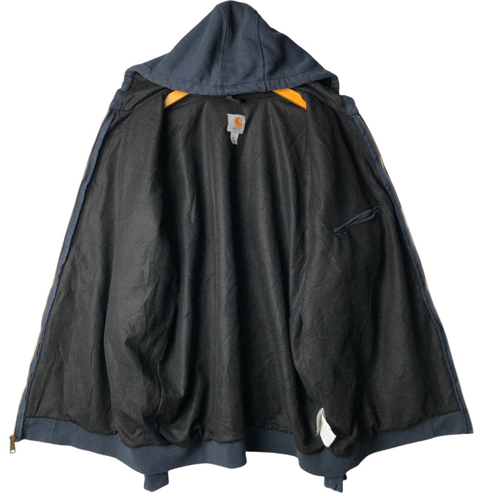 Carhartt Sweat Full Zip Hoodie Men's XL cotton navy blue type Vintage Second Hand