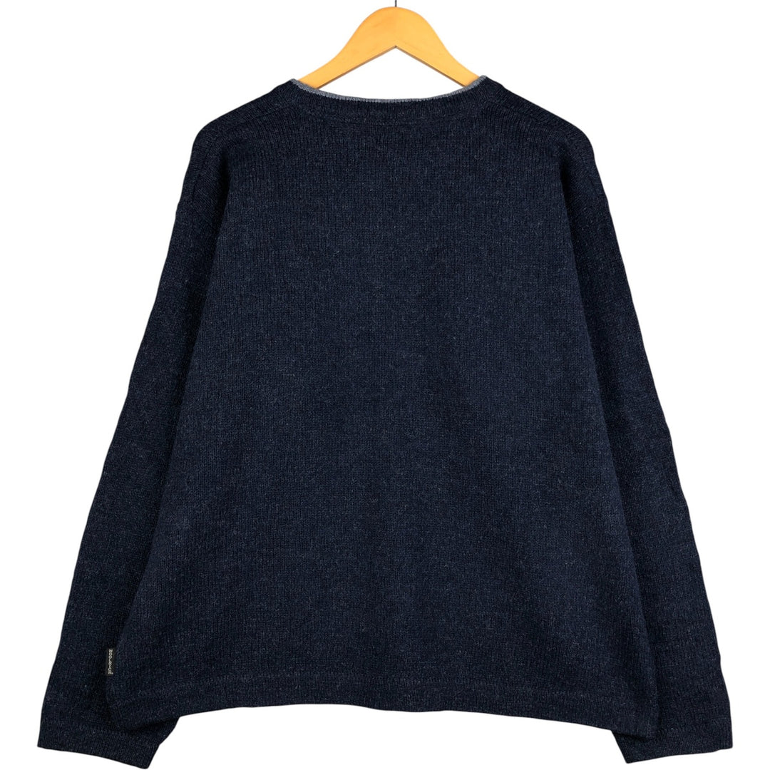 WOOLRICH Wool Knit Sweater, Men's Size XL wool navy blue type Vintage Second Hand