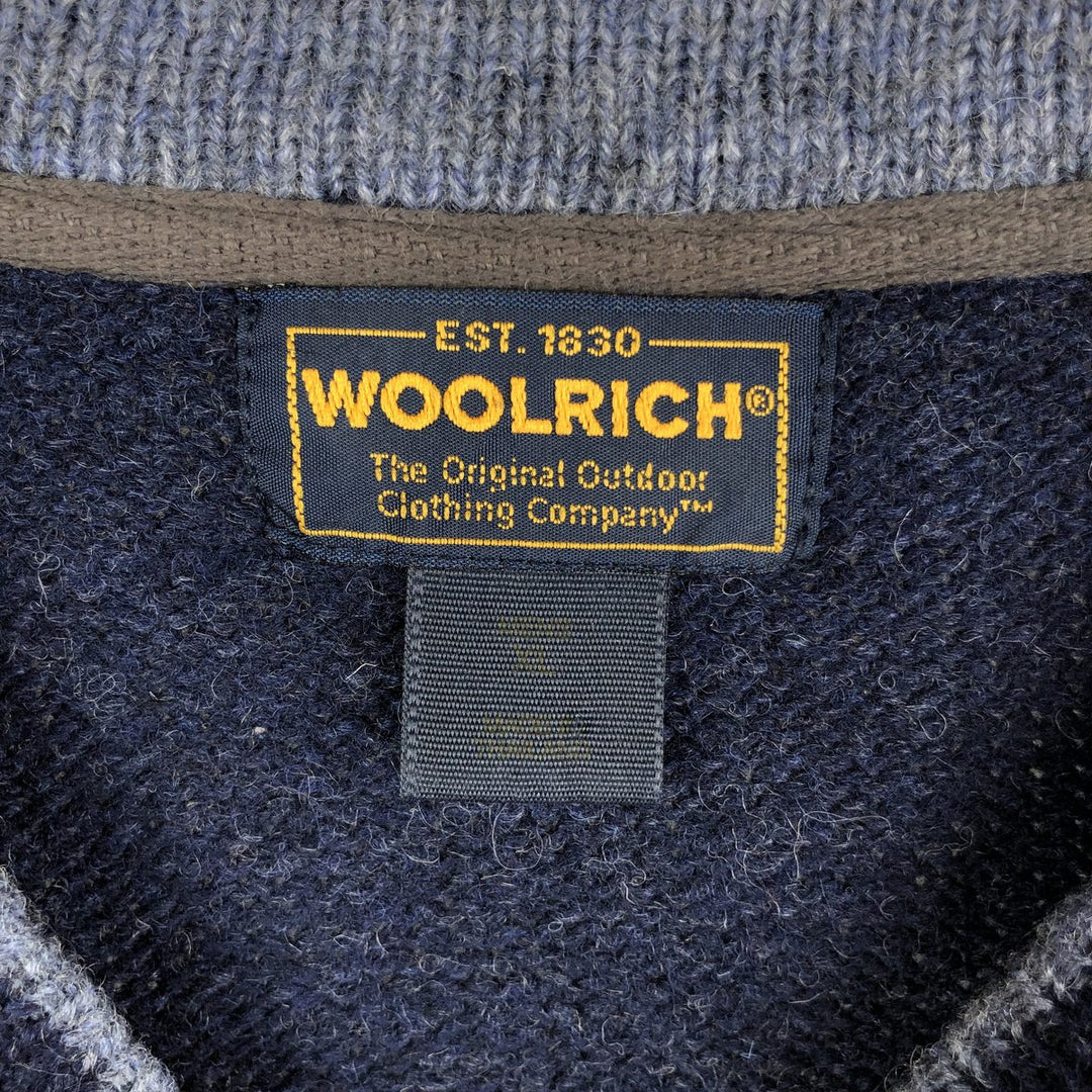 WOOLRICH Wool Knit Sweater, Men's Size XL wool navy blue type Vintage Second Hand