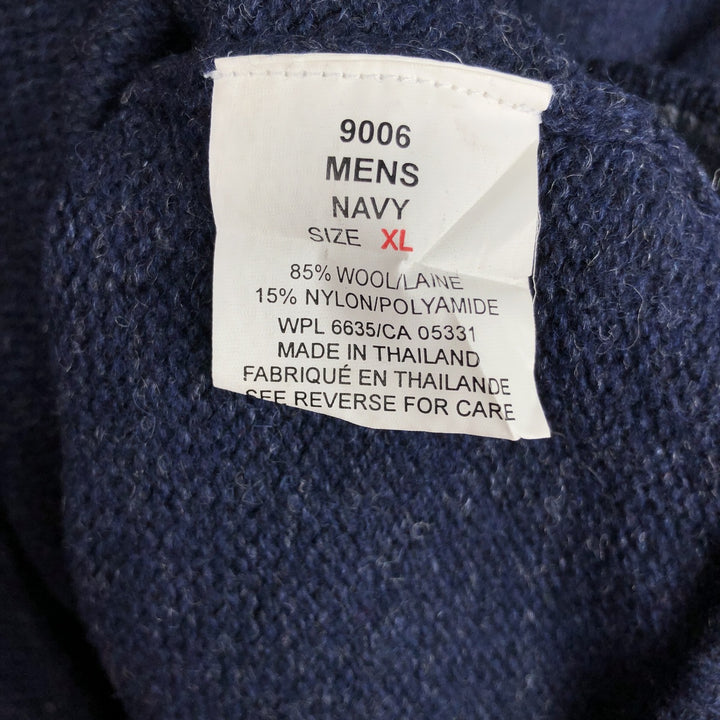 WOOLRICH Wool Knit Sweater, Men's Size XL wool navy blue type Vintage Second Hand