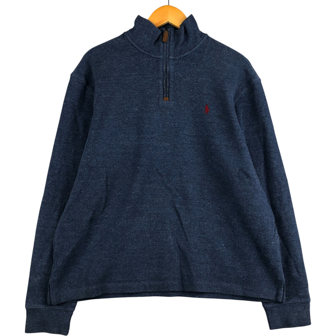 Ralph Lauren POLO RALPH LAUREN Half-zip sweatshirt, sweatshirt, men's size L cotton blue type Vintage Second Hand