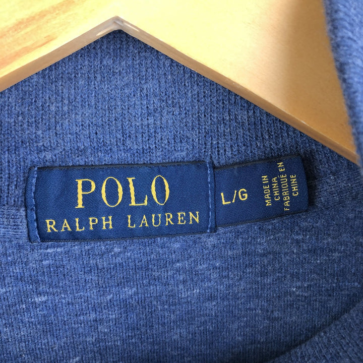 Ralph Lauren POLO RALPH LAUREN Half-zip sweatshirt, sweatshirt, men's size L cotton blue type Vintage Second Hand
