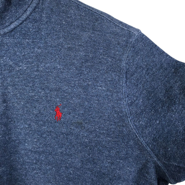 Ralph Lauren POLO RALPH LAUREN Half-zip sweatshirt, sweatshirt, men's size L cotton blue type Vintage Second Hand