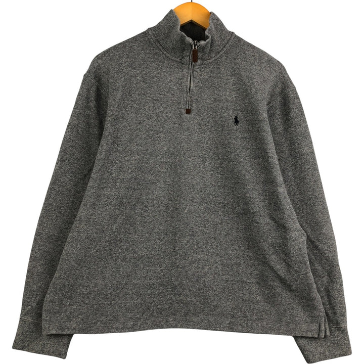 Ralph Lauren POLO by Ralph Lauren Half-Zip Sweatshirt, Men's XL cotton gray type Vintage Second Hand