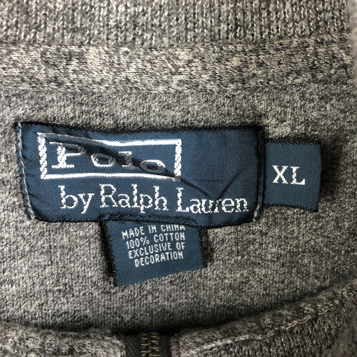 Ralph Lauren POLO by Ralph Lauren Half-Zip Sweatshirt, Men's XL cotton gray type Vintage Second Hand