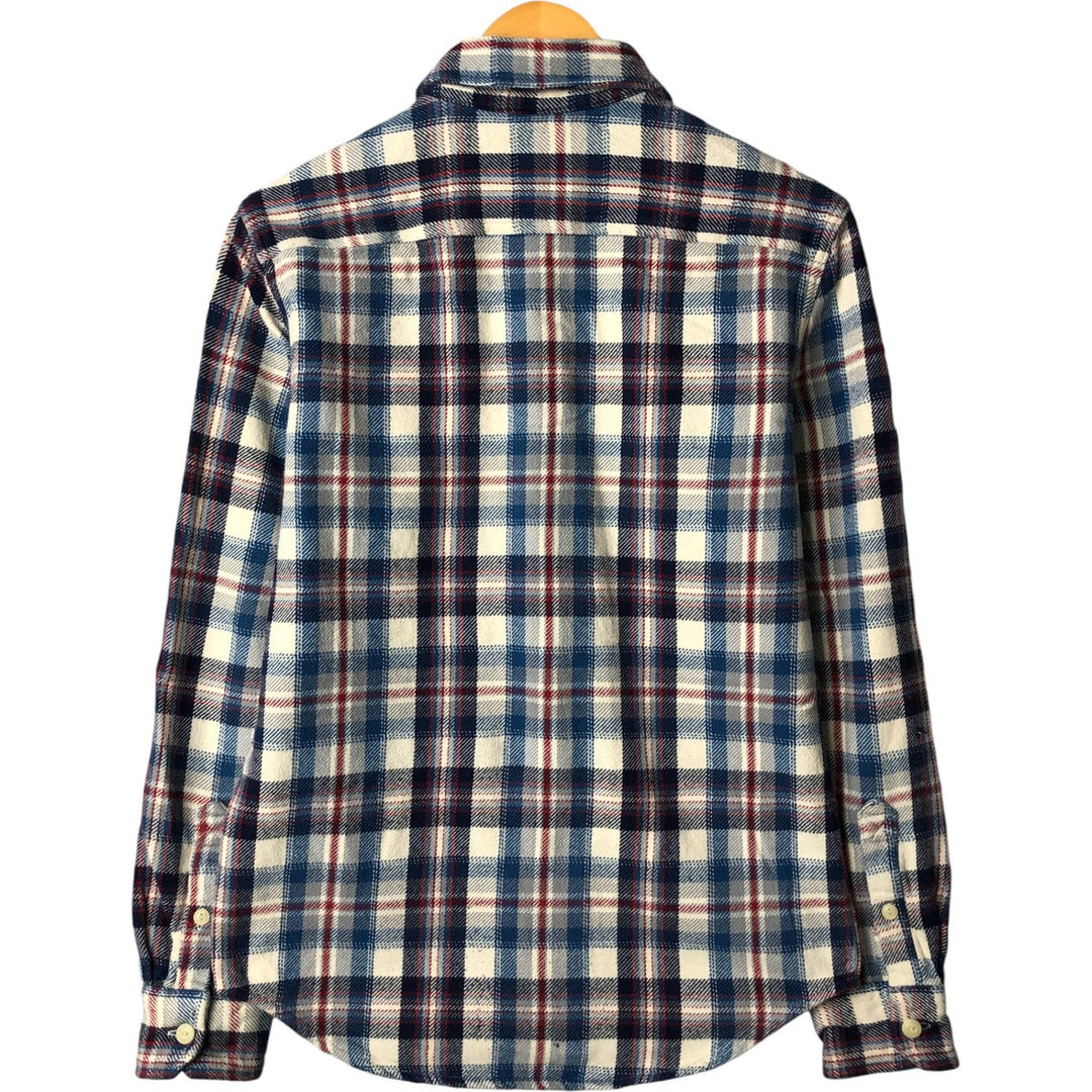 American Eagle Outfitters Long Sleeve Flannel Check Shirt, Men's Size Small cotton pale white type Vintage Second Hand