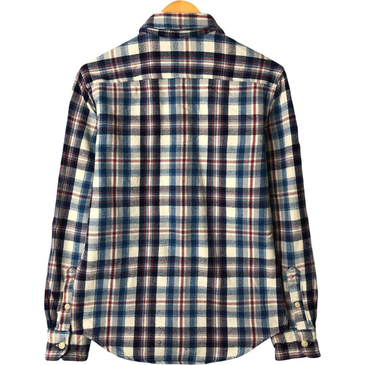 American Eagle Outfitters Long Sleeve Flannel Check Shirt, Men's Size Small cotton pale white type Vintage Second Hand