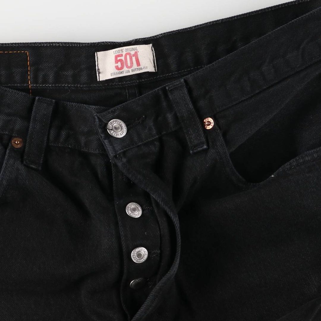 Levi's 501 Black Denim Straight Denim Pants for Men, W34 equivalent cotton black type Vintage Second Hand