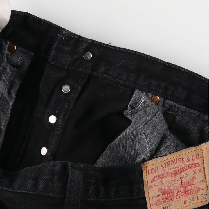 Levi's 501 Black Denim Straight Denim Pants for Men, W34 equivalent cotton black type Vintage Second Hand