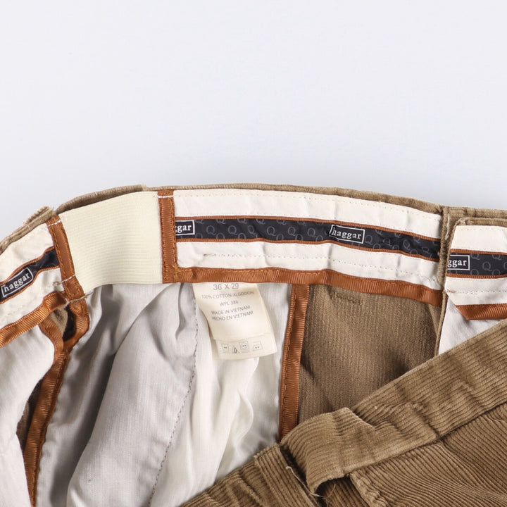 Haggar Corduroy Pants for Men, W36 cotton beige type brown Vintage Second Hand